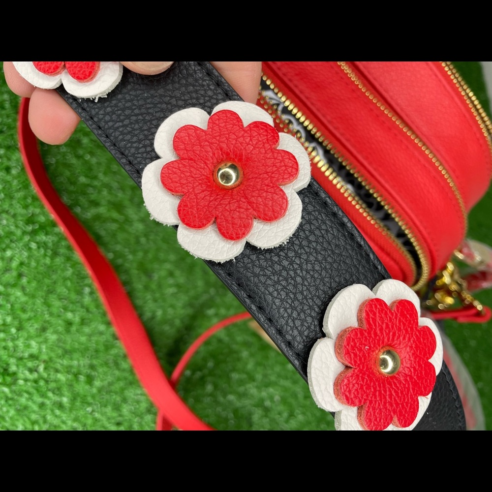 Emma Fox Red Leather Ruffle Satchel - Picture 9 of 9
